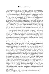 List of Contributors