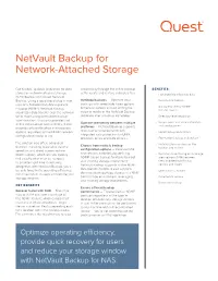 Netvault Backup for Network-Attached Storage