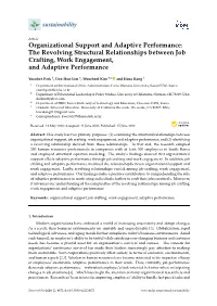 Organizational Support and Adaptive Performance: the Revolving Structural Relationships Between Job Crafting, Work Engagement, and Adaptive Performance