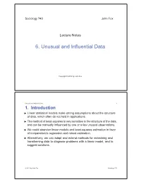 Unusual and Influential Data