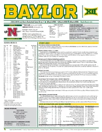 2018-2019 Lady Bears Basketball Game Notes • @Baylorwbb @Baylorwbb @Baylorwbb Baylorbears.Com GAME NO