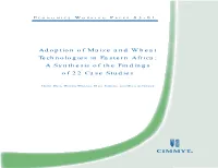 Adoption of Maize and Wheat Technologies in Eastern Africa: a Synthesis of the Findings of 22 Case Studies