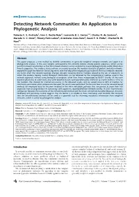 An Application to Phylogenetic Analysis