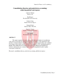 Consolidation Theories and Push-Down Accounting: Achieving Global Convergence