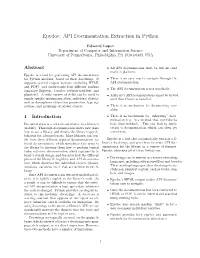 Epydoc: API Documentation Extraction in Python