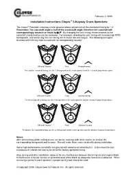 Installation Instructions Cloyes® 3-Keyway Crank Sprockets