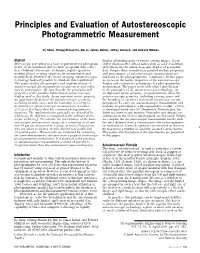 Principles and Evaluation of Autostereoscopic Photogrammetric Measurement