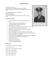 Timeline of Service
