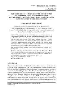 Using the Idea of Market-Expected Return
