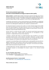 Ferrero Wins Prominent Award Using Australian Invented Biogill Technology to Improve Water Quality