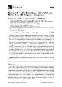Hurricane Boundary Layer Height Relative to Storm Motion from GPS Dropsonde Composites