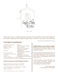 Liturgy Schedule