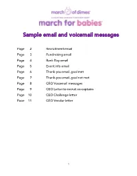 Sample Email and Voicemail Messages
