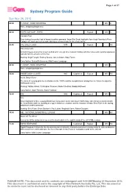 Sydney Program Guide