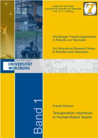 Teleoperation Interfaces in Human-Robot Teams Band 1