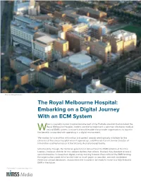 The Royal Melbourne Hospital: Embarking on a Digital Journey with an ECM System