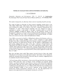 Winds of Change for Client-Centered Counseling