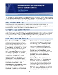 Challenges in Bioinformatics