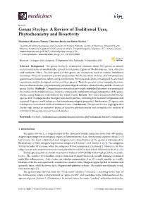 Genus Stachys: a Review of Traditional Uses, Phytochemistry and Bioactivity
