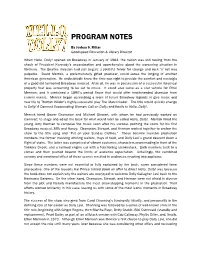 HELLO DOLLY Program Notes.Pdf