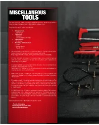 MISCELLANEOUS TOOLS the Urrea Tools in This Chapter Complement a Workshop Or Industry