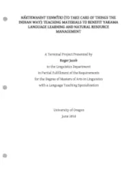 Teaching Materials to Benefit Yakama Language Learning and Natural Resource Management