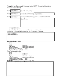 Template for Taxonomic Proposal to the ICTV Executive Committee to Create a New Family