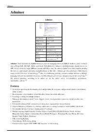 Adminer 1 Adminer