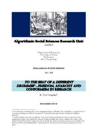 Algorithmic Social Sciences Research Unit ASSRU