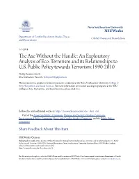 An Exploratory Analysis of Eco-Terrorism and Its Relationships to U.S