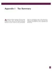 Appendix I Tax Summary