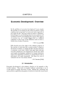 Economic Development: Overview