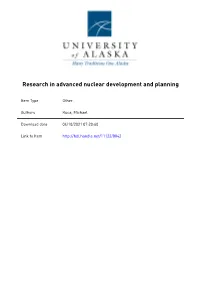 RESEARCH in ADVANCED NUCLEAR DEVELOPMENT and PLANNING by Michael Kuca RECOMMENDED