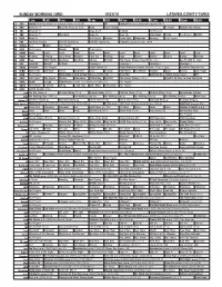 SUNDAY MORNING GRID 10/23/16 LATIMES.COM/TV TIMES 7 Am 7:30 8 Am 8:30 9 Am 9:30 10 Am 10:30 11 Am 11:30 12 Pm 12:30 2 CBS Football New York Giants Vs
