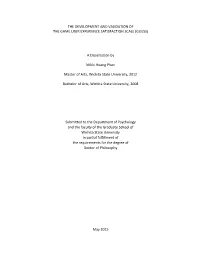 The Development and Validation of the Game User Experience Satisfaction Scale (Guess)