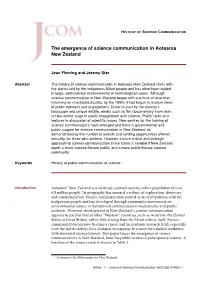 The Emergence of Science Communication in Aotearoa New Zealand