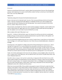 Transcribed by TRANSFORMED by the WORD