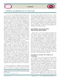 Antibiotic Prophylaxis for GI Endoscopy