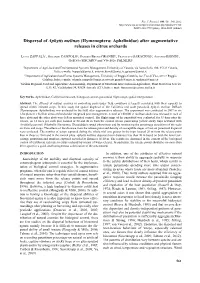 Dispersal of Aphytis Melinus (Hymenoptera: Aphelinidae) After Augmentative Releases in Citrus Orchards