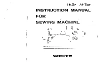 Instruction Manual for Sewing Machine