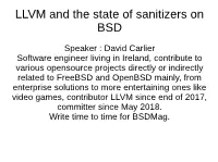 LLVM Sanitizers