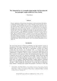 The Changeful Fate of a Groundbreaking Insight: the Darwinian Fit- Ness Principle Caught in Different Webs of Belief