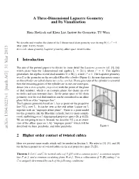 A Three-Dimensional Laguerre Geometry and Its Visualization