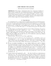 CERF THEORY for GRAPHS Allen Hatcher and Karen Vogtmann