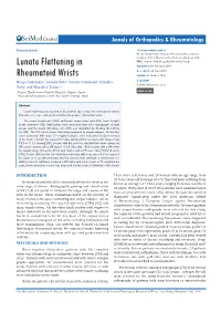 Lunate Flattening in Rheumatoid Wrists