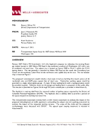 Memorandum To: Cc: Re