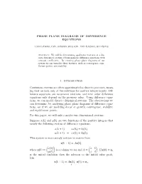 Phase Plane Diagrams of Difference Equations