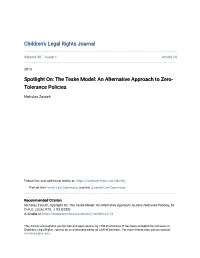 The Teske Model: an Alternative Approach to Zero-Tolerance Policies, 38 CHILD