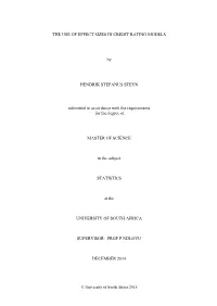 THE USE of EFFECT SIZES in CREDIT RATING MODELS By