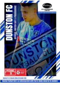 Dunston Vs Tadcaster Albion E-Programme